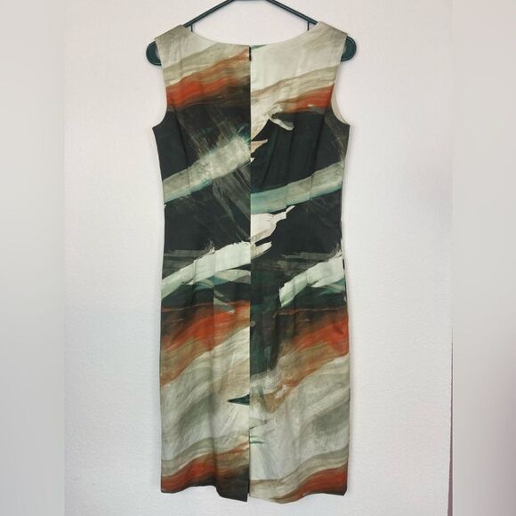 Lafayette 148 Modern Artistic Print Dress w/ back slit NWOT fully lined - Picture 6 of 11